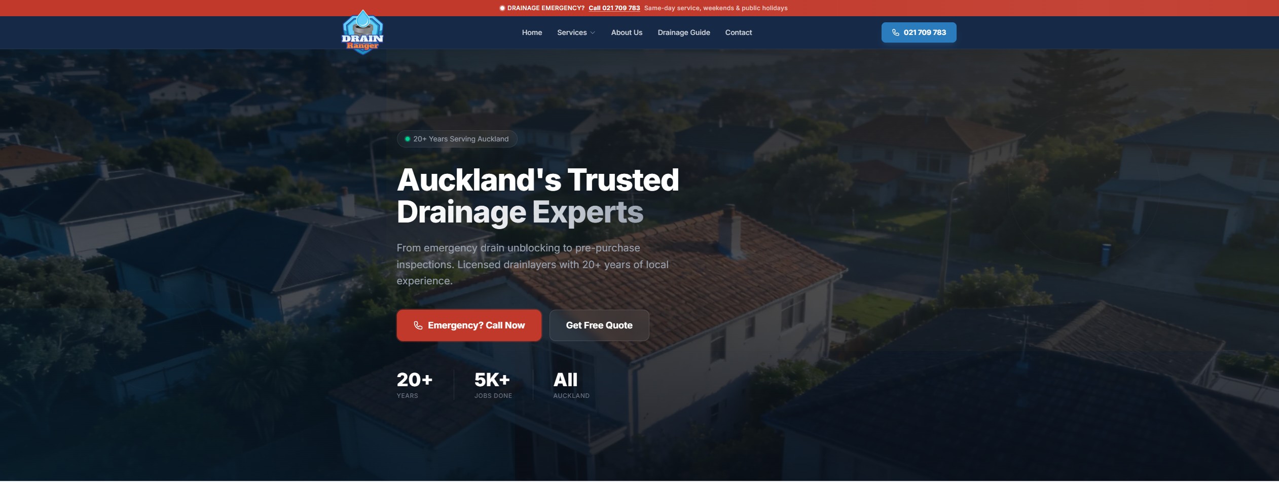 Drain Ranger website preview